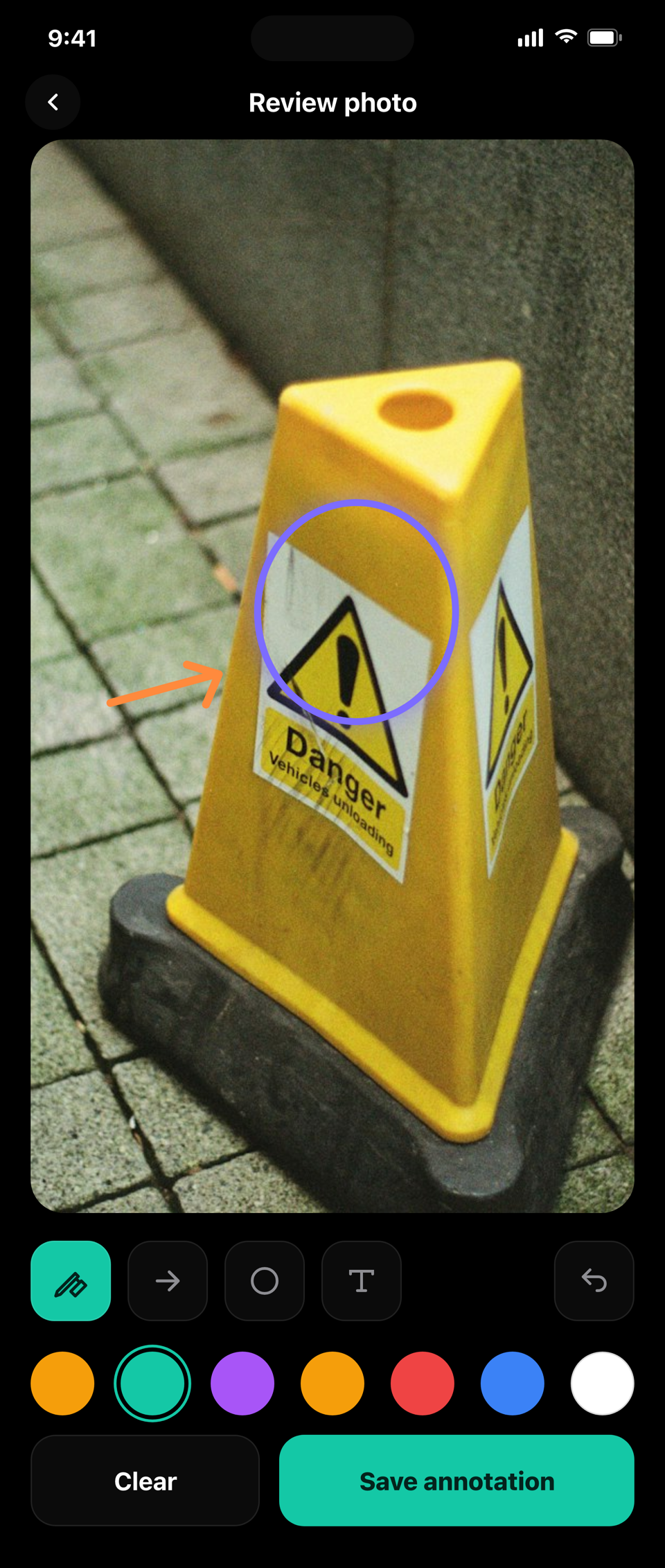 Annotating a site photo